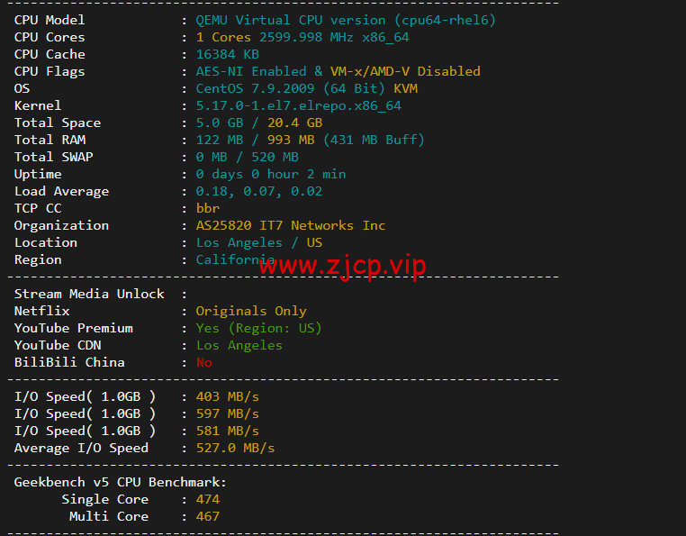 搬瓦工:DC8 ZNET(USCA_8),洛杉矶机房简单测评