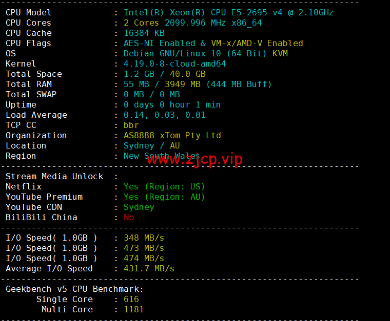 HostKvm:澳大利亚vps,联通9929线路,原生IP,六折优惠,$4.2/月起,支持windows,简单测评,解锁TikTok